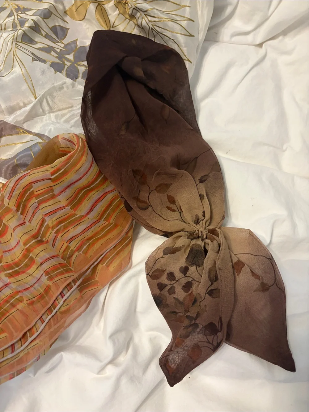 Assorted Sheer Scarves - Neutral & Earth Tone Prints
